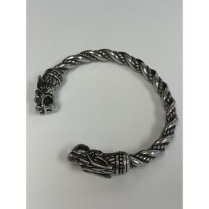 Men's Viking Celtic Dragon Bracelet Stainless Steel Nordic Open Cuff Bangle